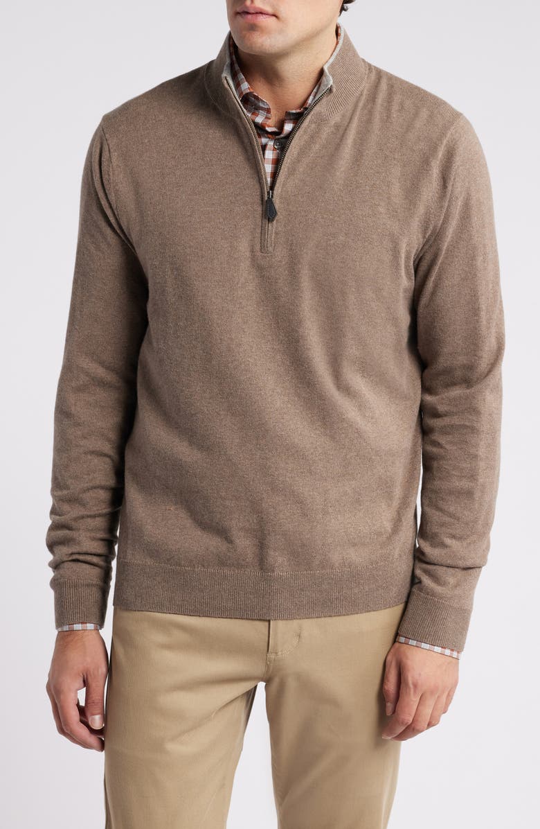 Scott Barber Cotton & Cashmere Quarter Zip Sweater, Main, color, 