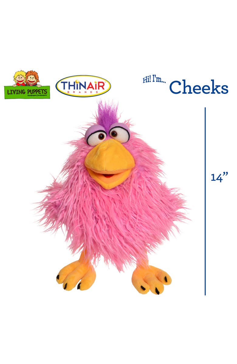 Living Puppets Cheeks The Pink Chicken 14 Inch Plush Hand Puppet, Alternate, color, Pink
