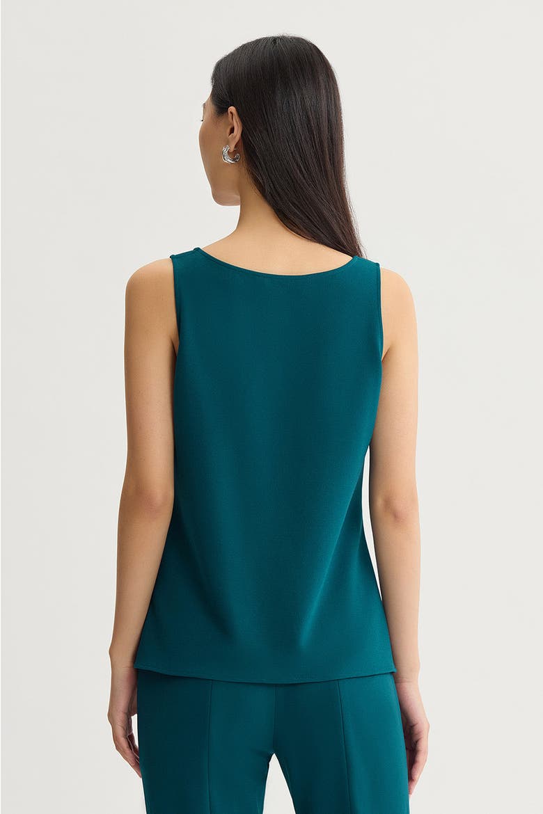 Stretch Deco Crepe Scoop Neck Tank, Alternate, color, Deep Teal