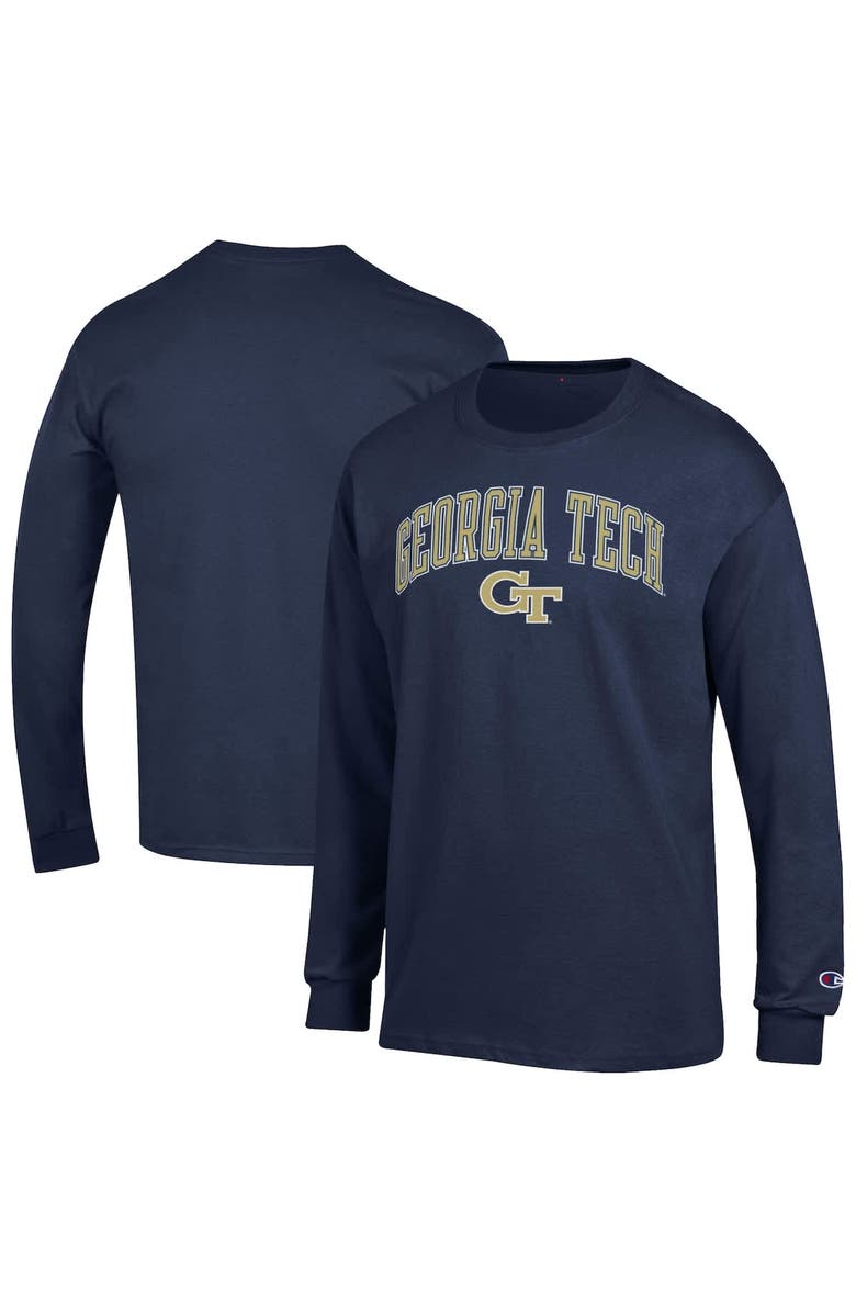 Champion Men's Champion Navy Georgia Tech Yellow Jackets Arch Over Logo Long Sleeve T-Shirt, Alternate, color, Navy