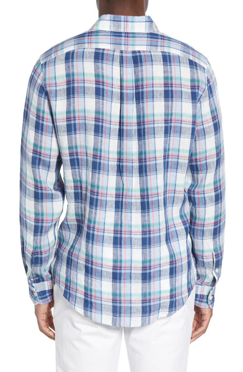 vineyard vines Tucker Classic Fit Plaid Linen Shirt, Alternate, color,