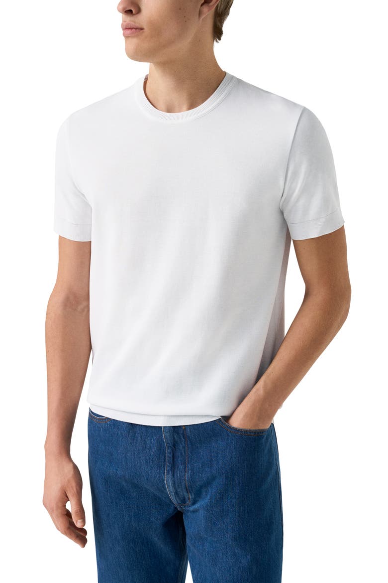 Texture Cotton T-Shirt, Main, color, WHITE