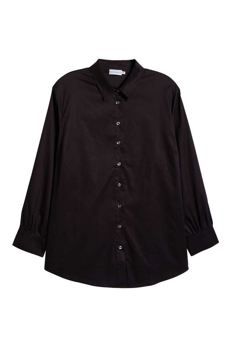 Franklin Cotton Button-Up Shirt, Alternate, color, BLACK