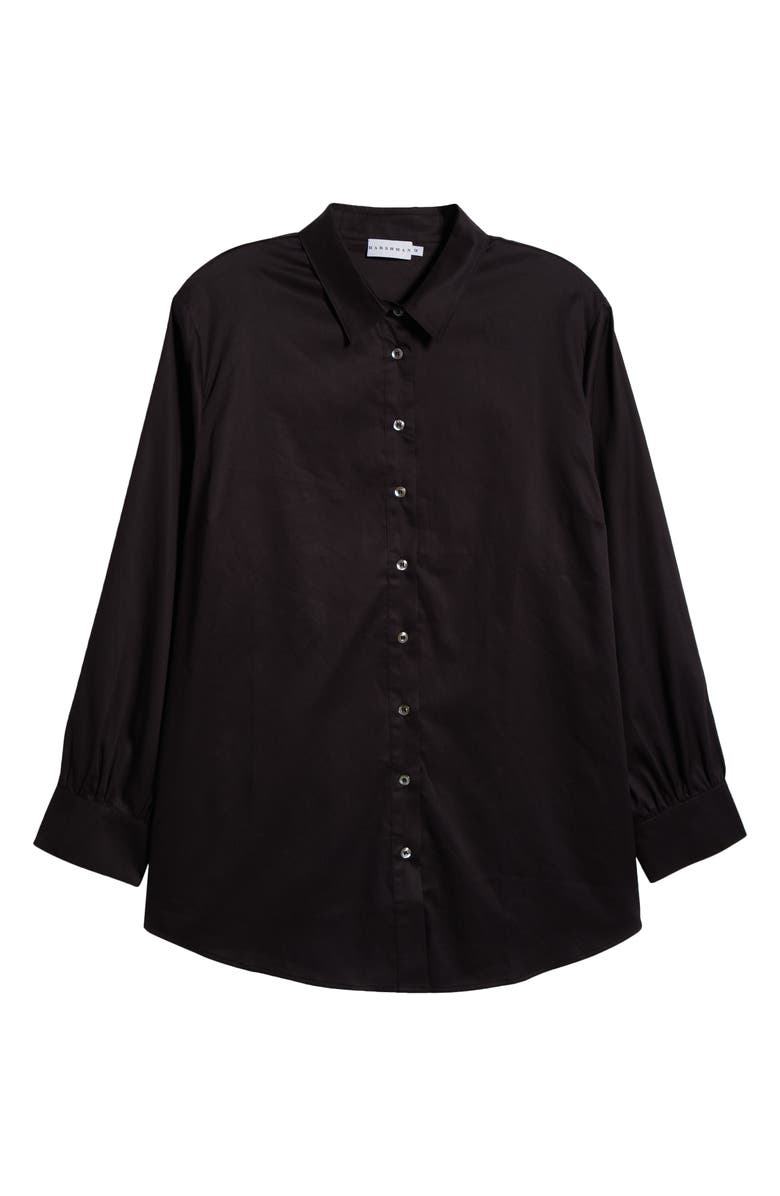 HARSHMAN Franklin Cotton Button-Up Shirt, Alternate, color, Black