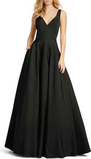 Ieena for Mac Duggal Classic Sleeveless A-Line Gown with Pockets