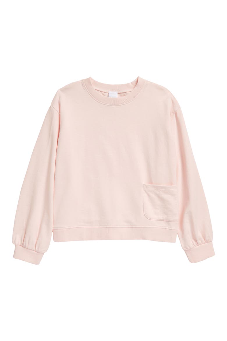 Kids' Organic Cotton Sweatshirt, Main, color, PINK DOGWOOD