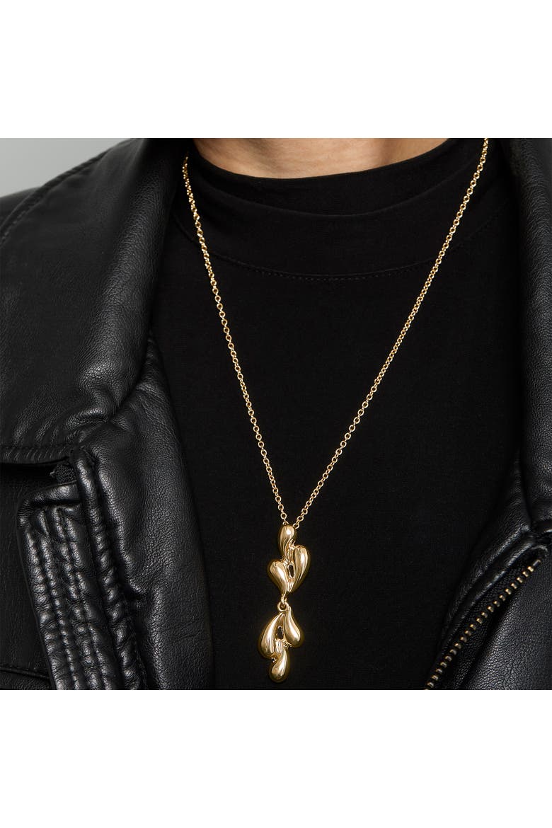 Sculptural Heart Pendant Necklace, Alternate, color, Gold