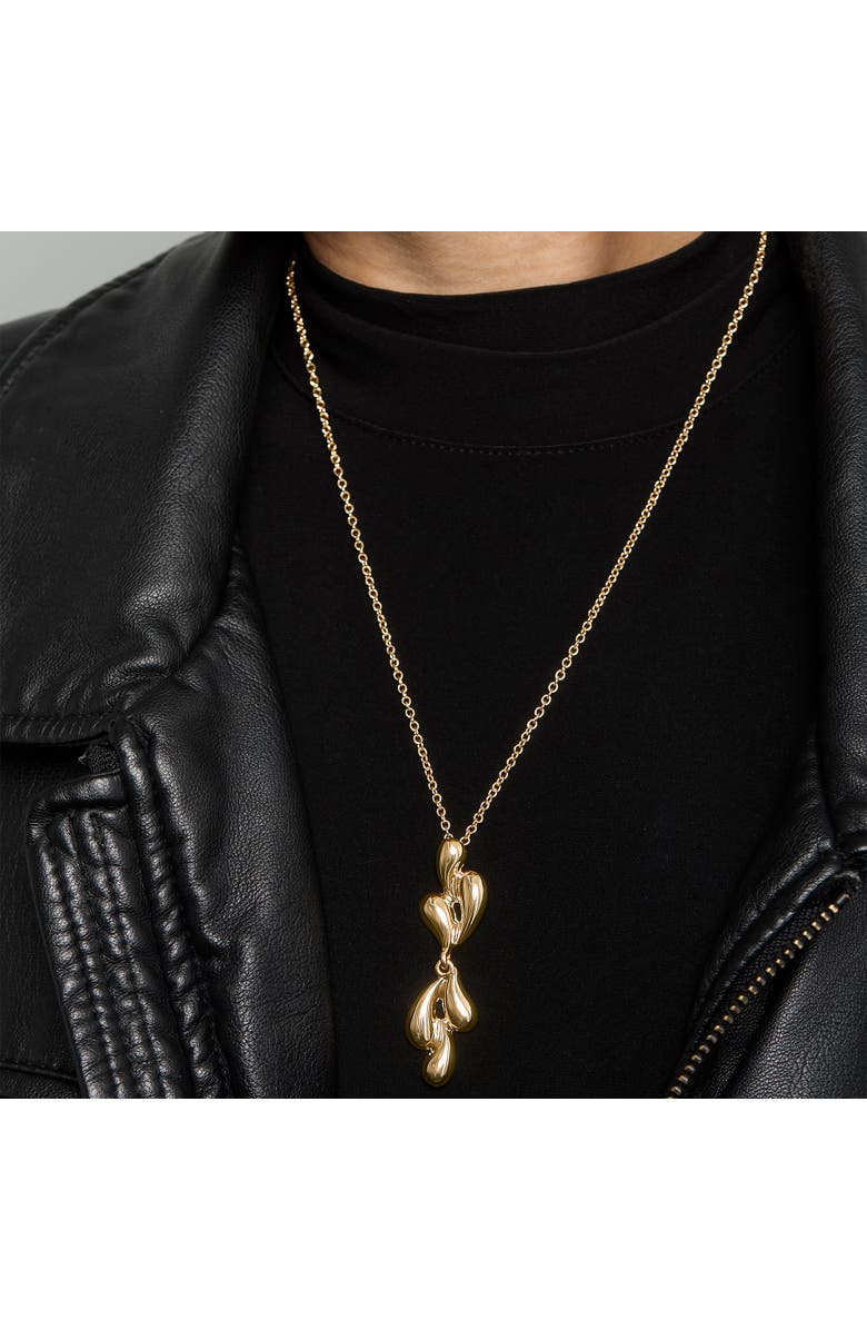 BCBG Generation Sculptural Heart Pendant Necklace, Alternate, color, Gold