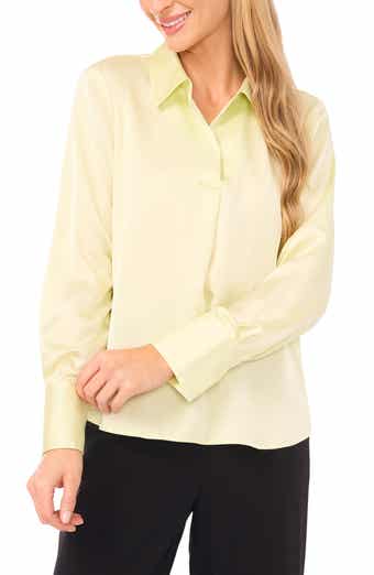 Collared Charmeuse Popover Top