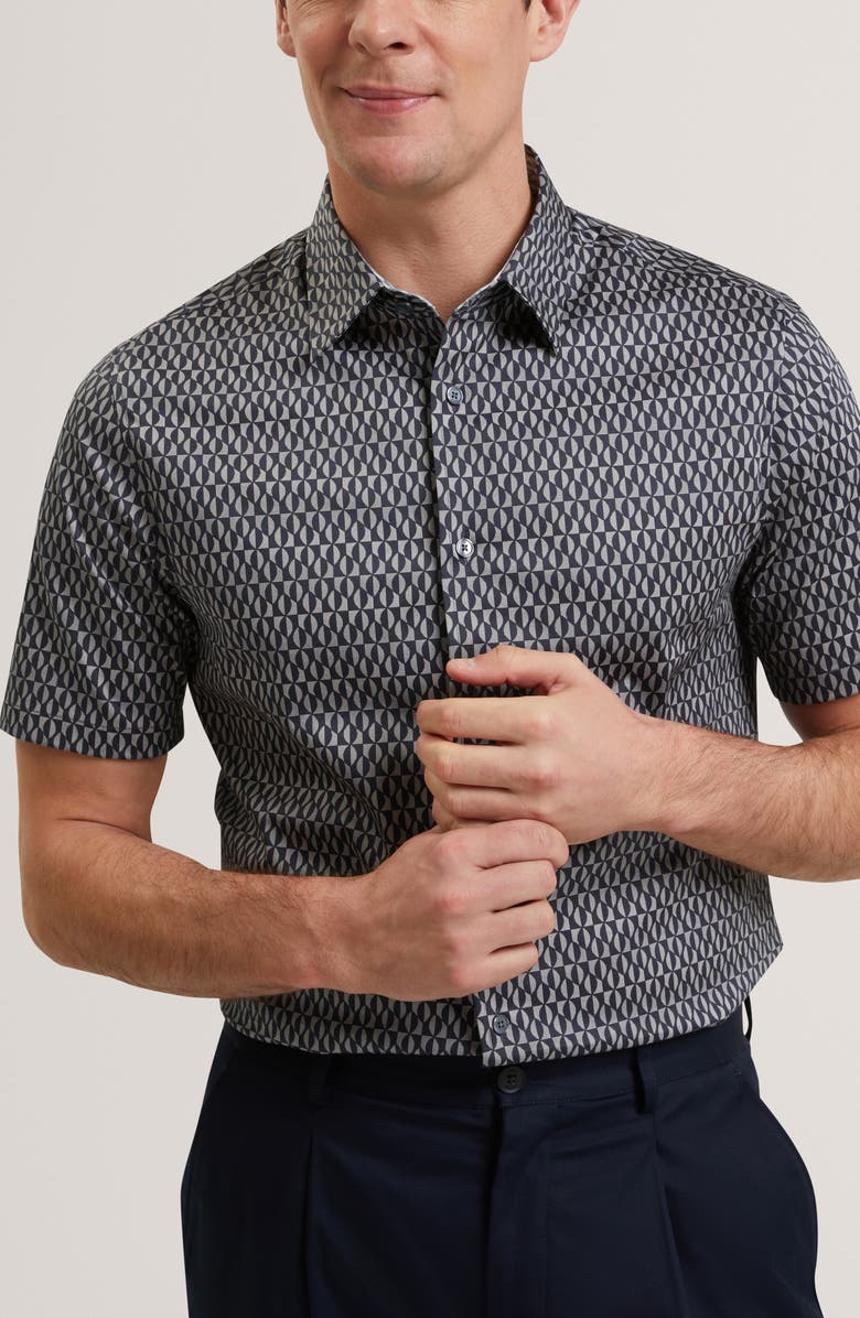 Ted Baker Cambay Regular Fit Button-Up Shirt, Main, color, Navy