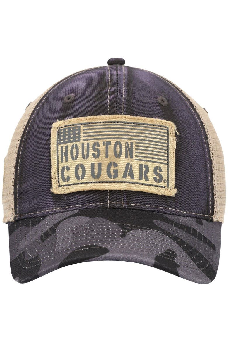 Men's Colosseum Charcoal Houston Cougars OHT Military Appreciation United Trucker Snapback Hat, Alternate, color, Charcoal
