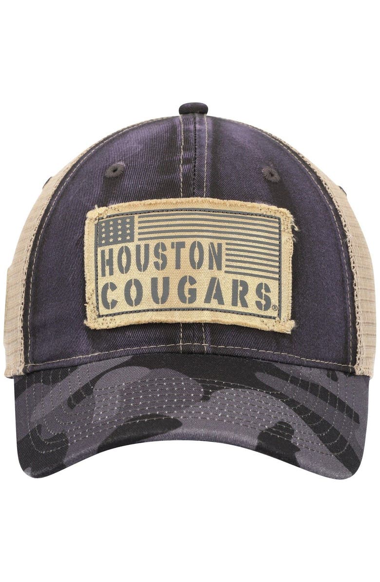 COLOSSEUM Men's Colosseum Charcoal Houston Cougars OHT Military Appreciation United Trucker Snapback Hat, Alternate, color, Charcoal