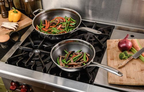 Frieling Black Cube 9-1/2 Inch 2.5 Quart Stainless/nonstick Hybrid Chef's Pan In Silver