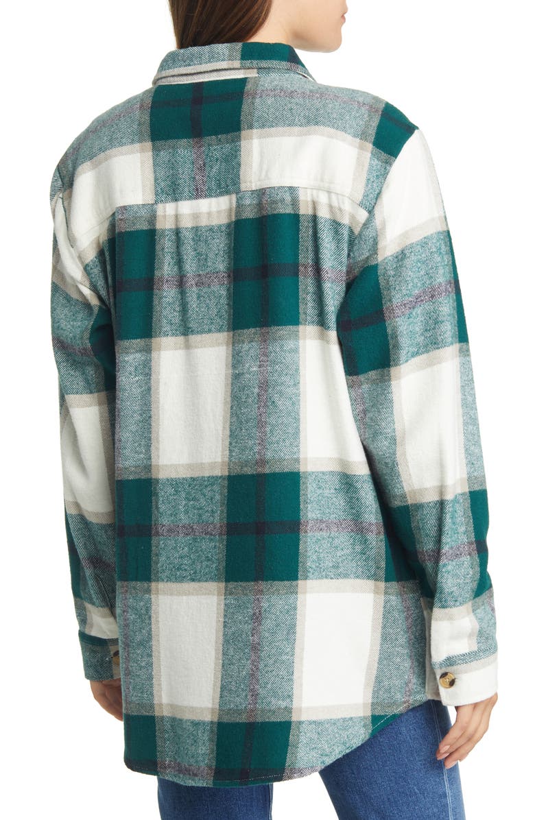 beachlunchlounge Oversize Plaid Cotton Shirt, Alternate, color, Pine Grove