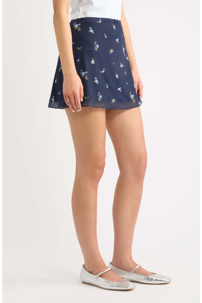 Floral Mesh Miniskirt, Alternate, color, NAVY- BLUE BRIANNA ROSE