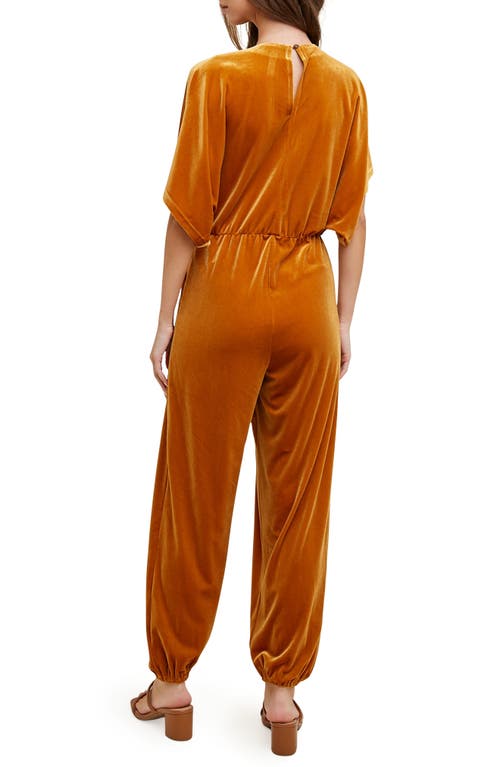 Shop Wishlist Dolman Sleeve Velour Jumpsuit In Gold