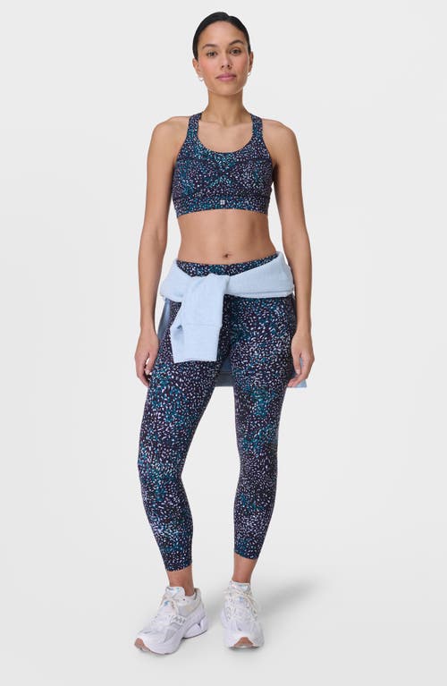 Shop Sweaty Betty Power Medium Support Sports Bra In Blue Aurora Print