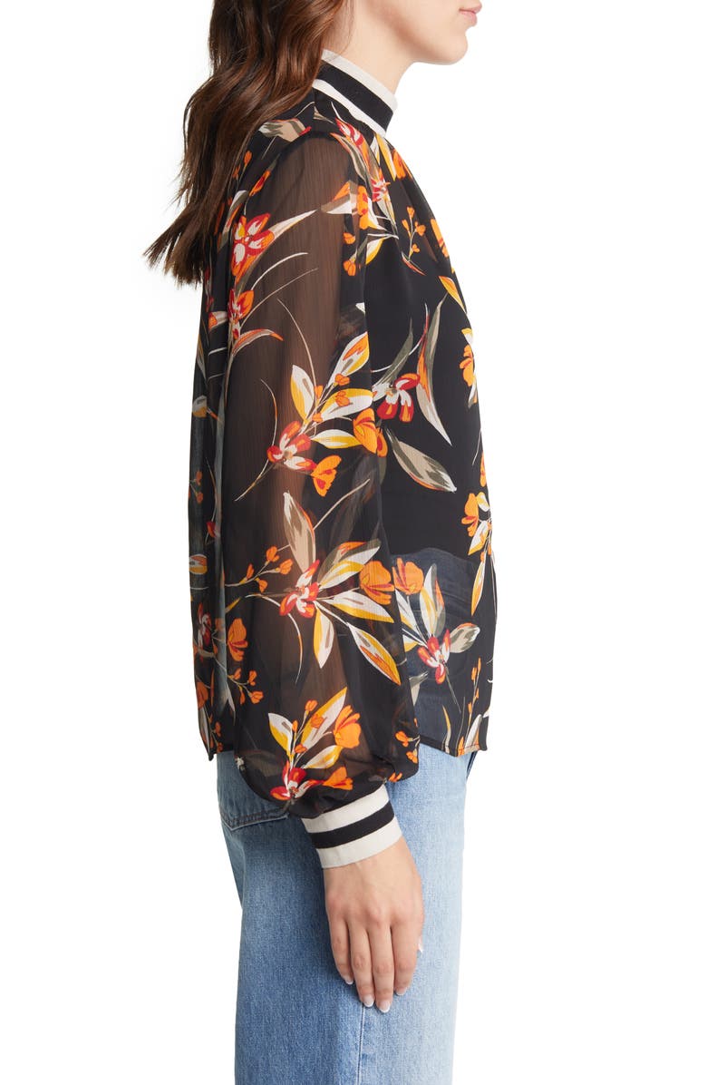 French Connection Eloise Floral Print Crinkled Blouse, Alternate, color,