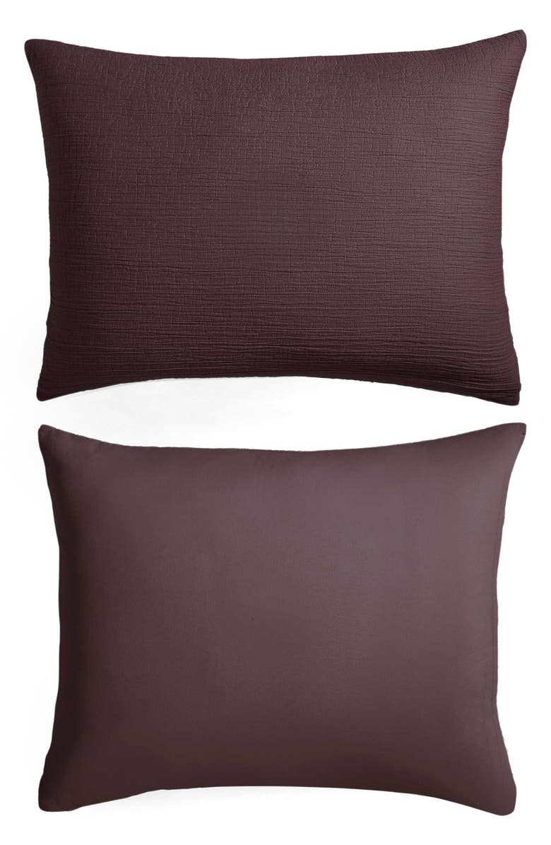 Calvin Klein Washed Texture Duvet Cover & Shams Set, Alternate, color, Dark Brown