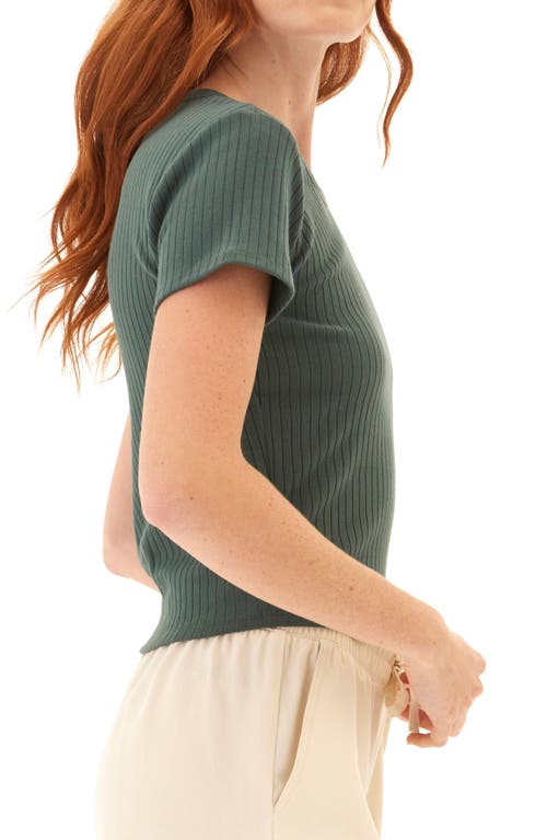 Threads 4 Thought Felicia Stretch Organic Cotton Rib T-shirt In Green