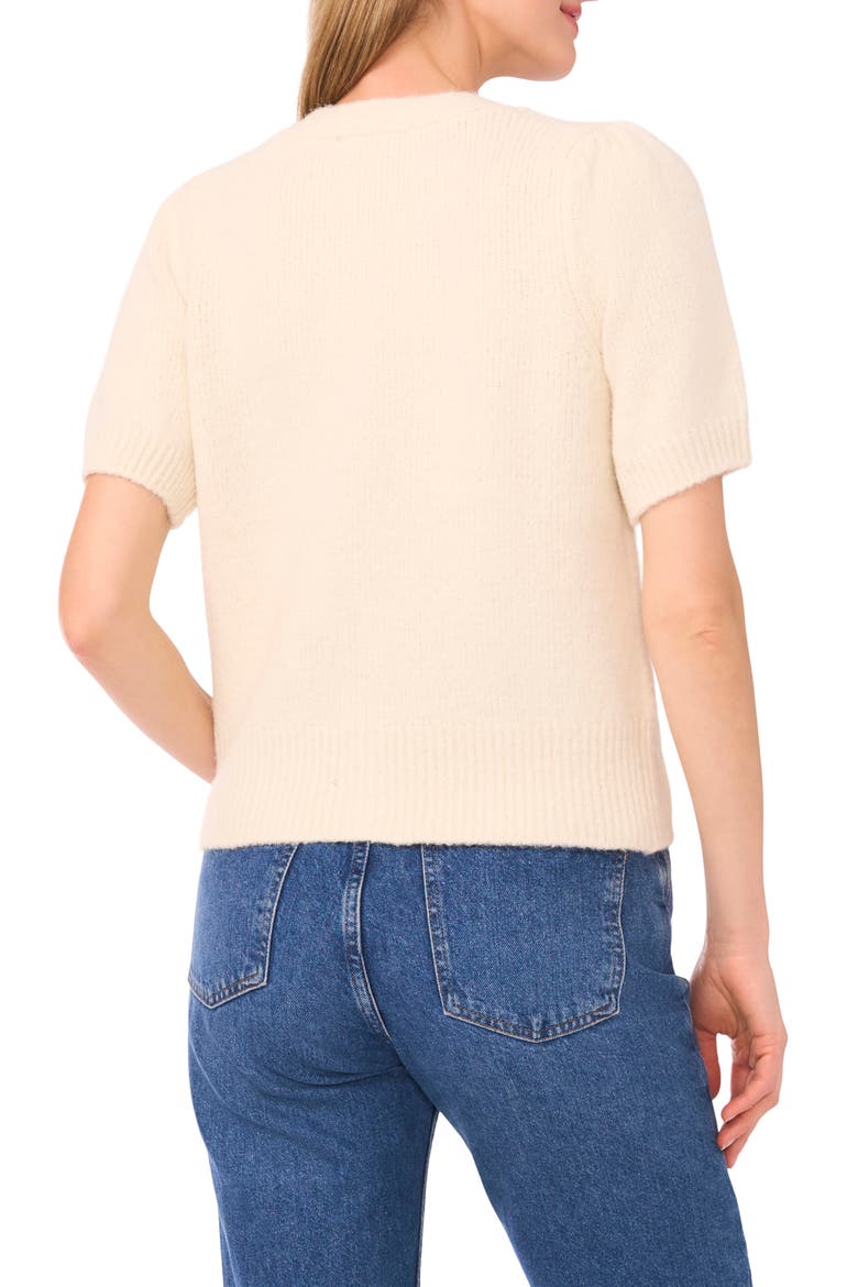 Short Sleeve Button Front Cardigan, Alternate, color, DAISY CREAM