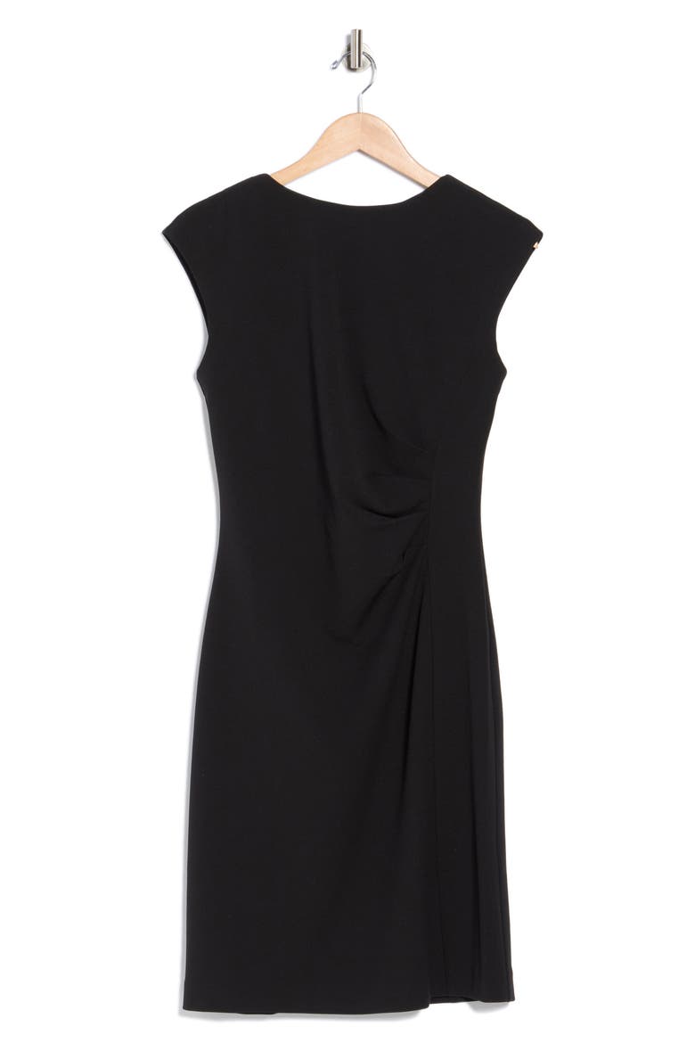 Ruched Midi Dress, Alternate, color, BLACK