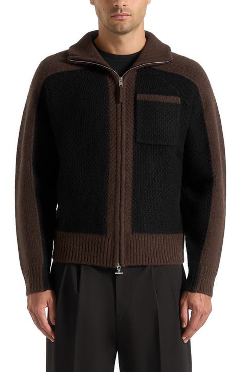 Rene Colour Block Zip Through Cardigan