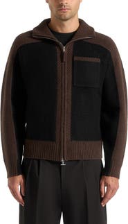 Manière De Voir Rene Colour Block Zip Through Cardigan