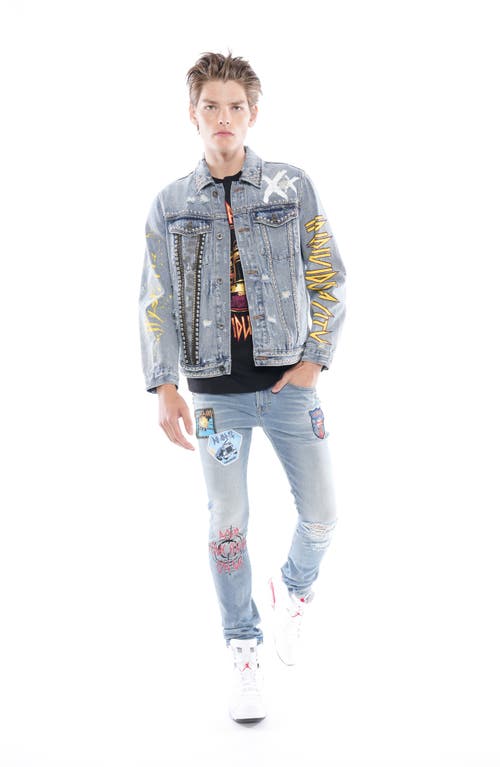 Shop Cult Of Individuality Punk Ripped Stretch Super Skinny Jeans In Def Leppard