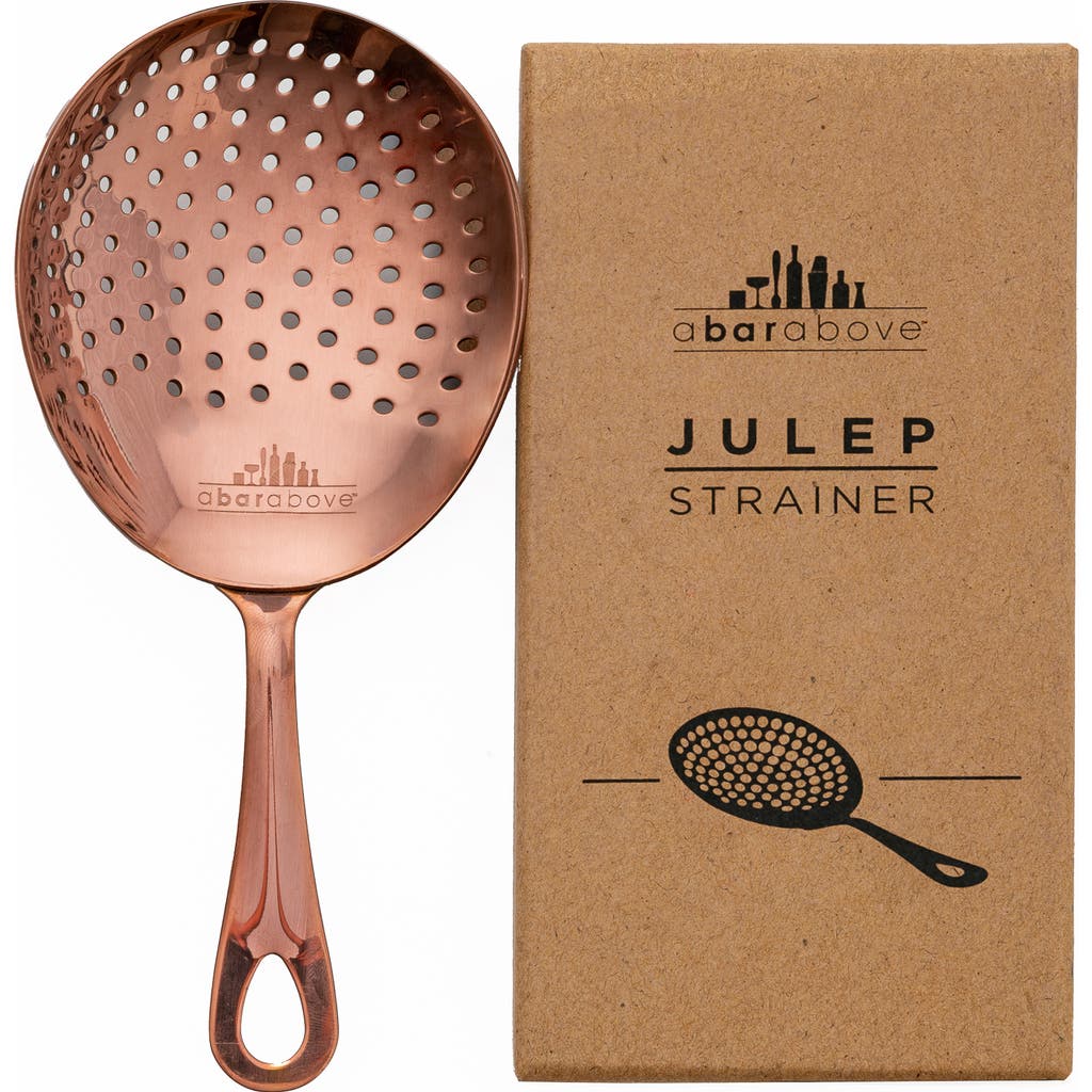 A Bar Above Antique Copper Julep Cocktail Strainer In Antique Copper