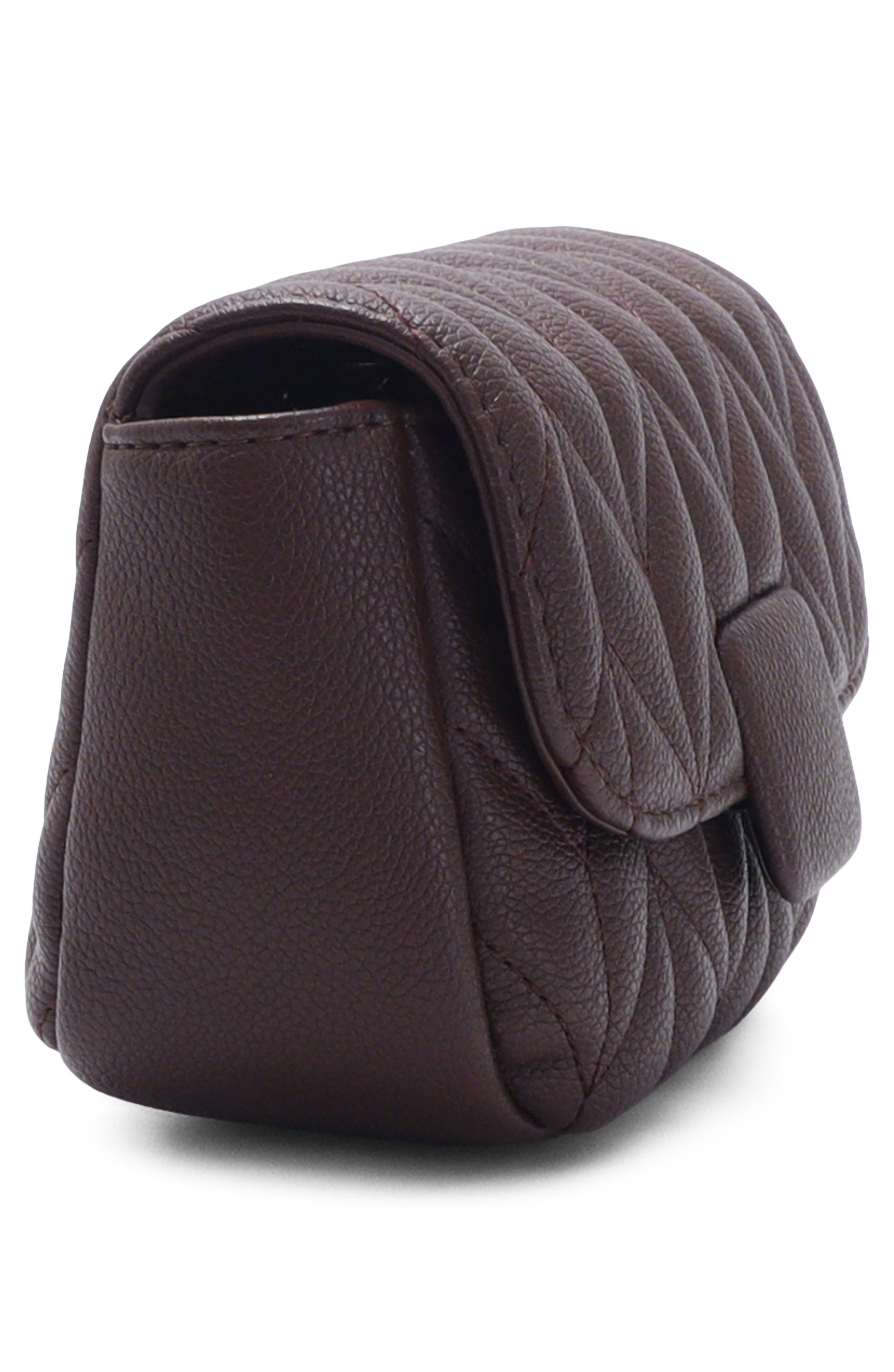 Quilted Faux Leather Shoulder Bag, Alternate, color, BROWN