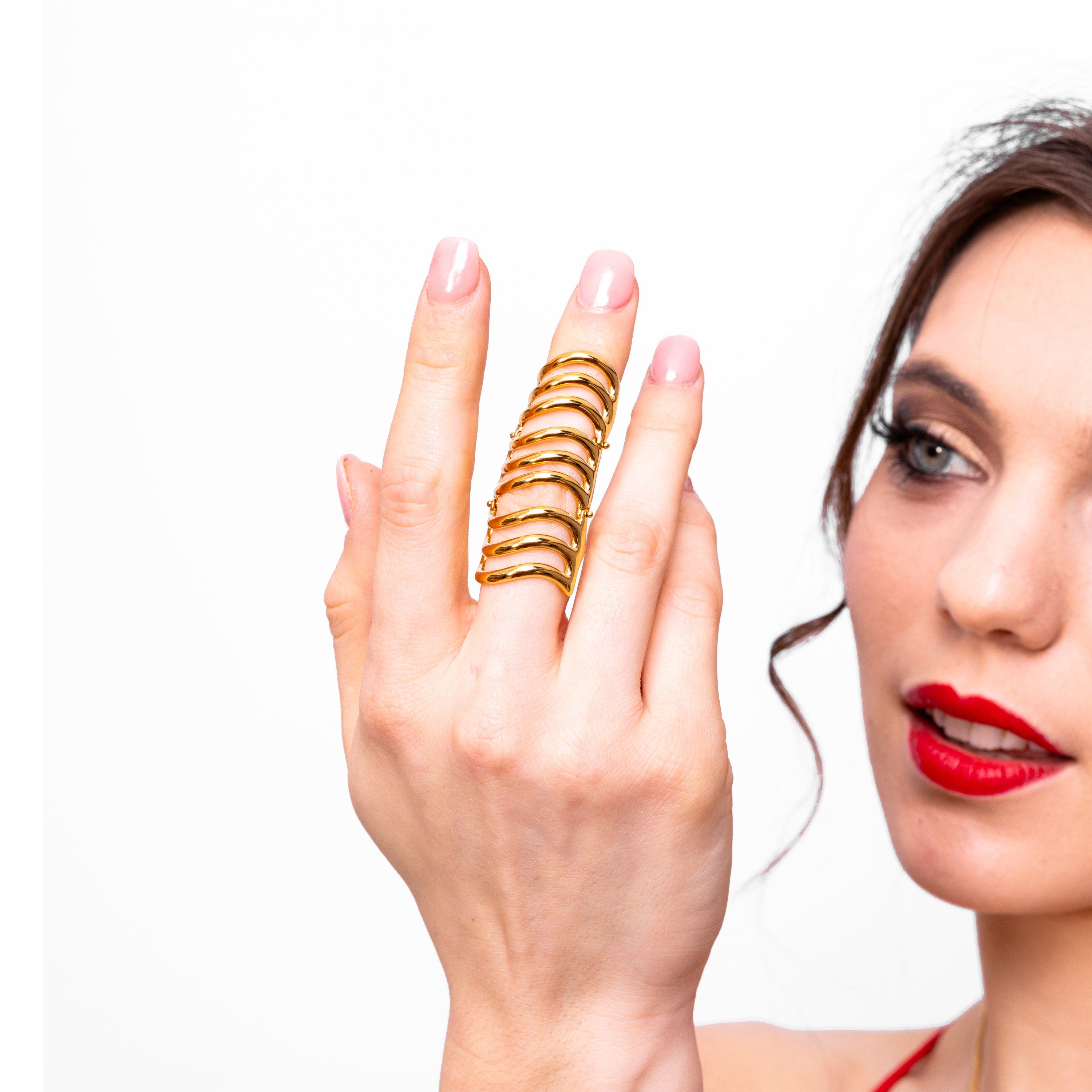 Lucy Quartermaine Waterfall Armour Ring in Gold Vermeil (Women) | Nordstrom