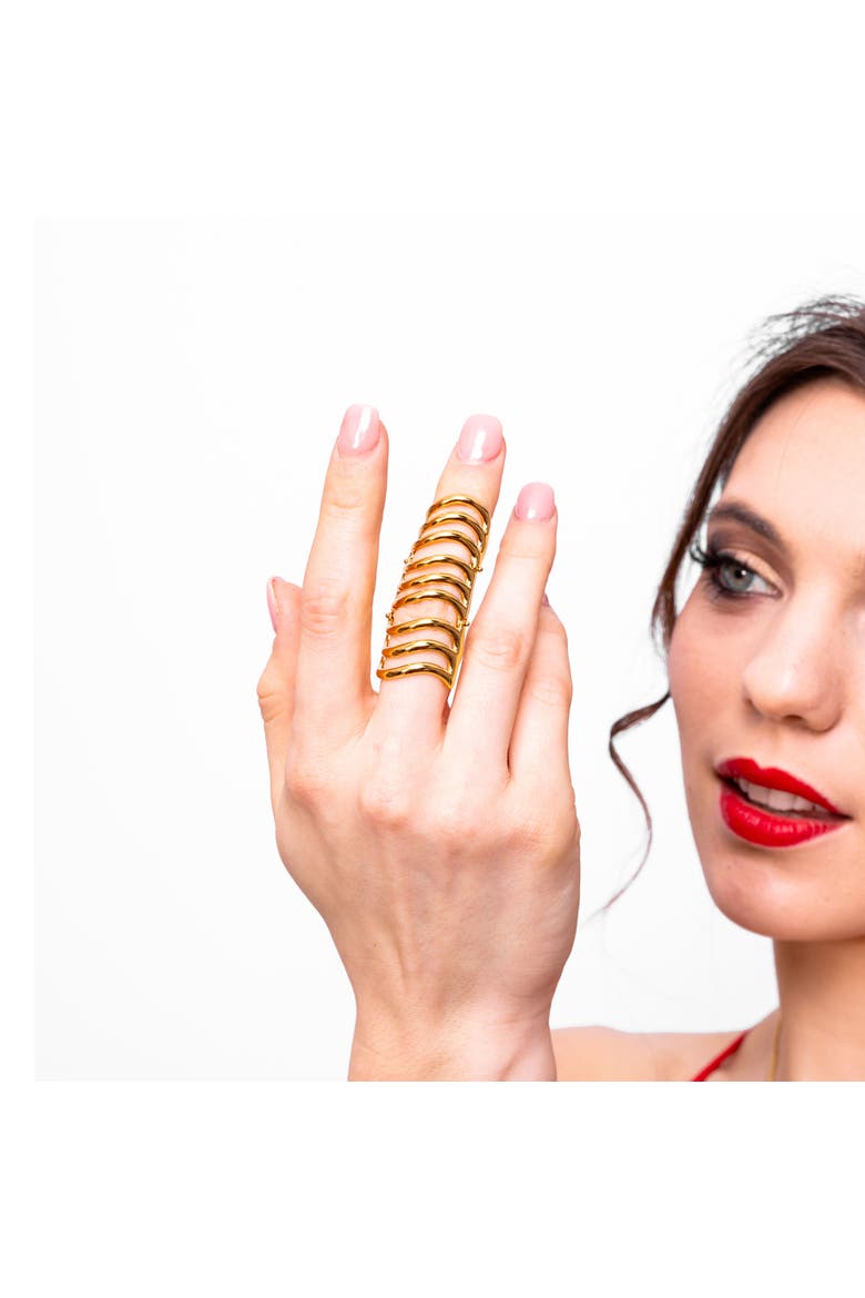 Waterfall Armour Ring in Gold Vermeil, Alternate, color, Gold Vermeil