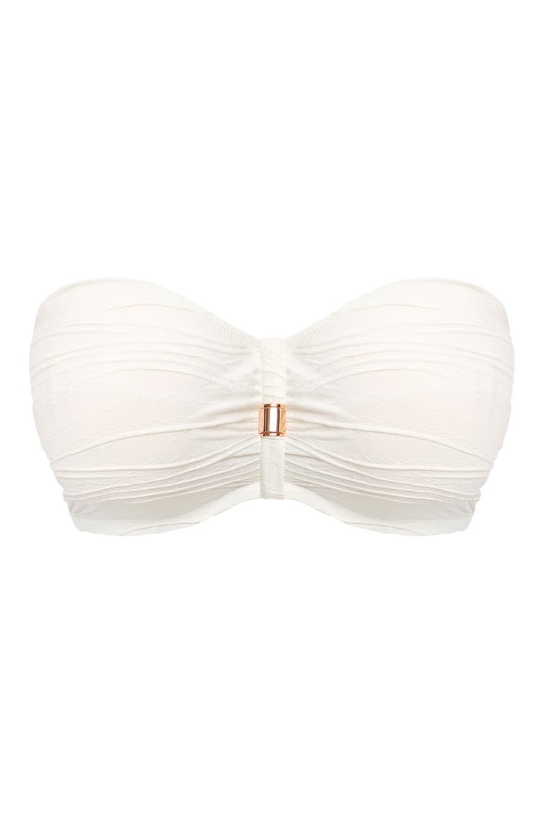 Beach Waves Underwire Bandeau Bikini Top, Alternate, color, LINEN