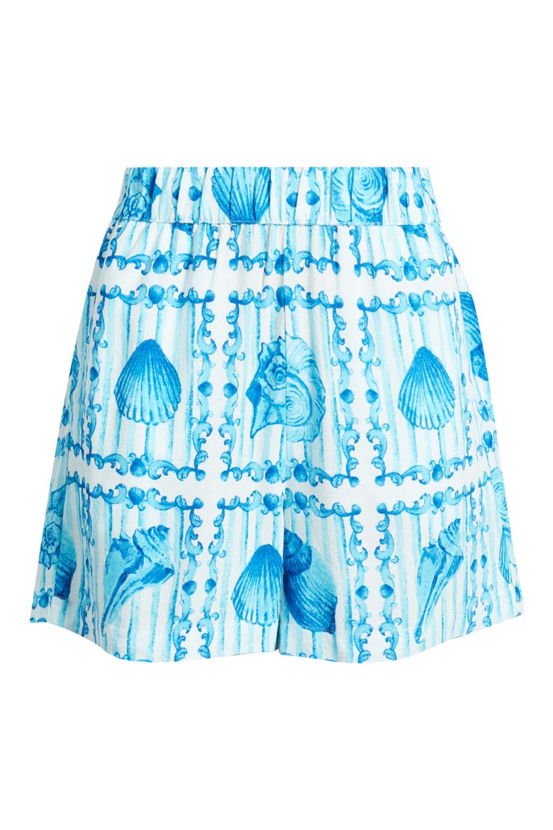 Print Pull-On Shorts, Alternate, color, BLUE MULTI
