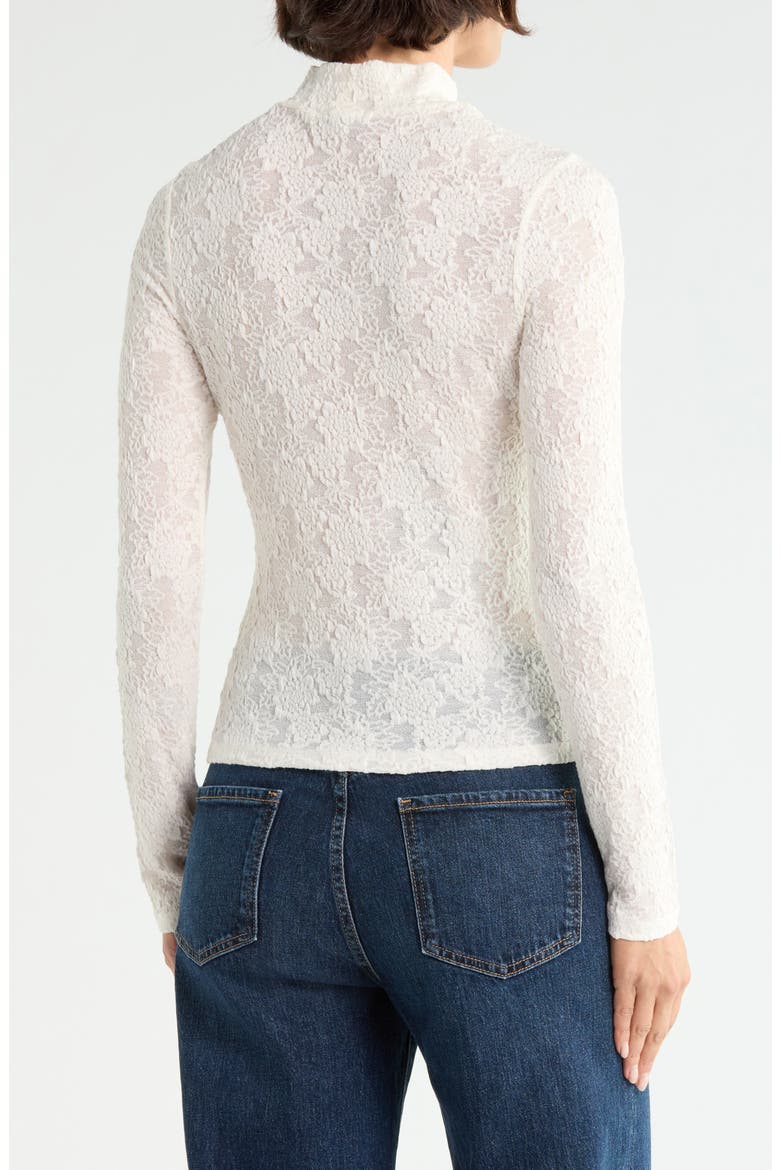 Mock Neck Lace Knit Top, Alternate, color, ANTIQUE WHITE