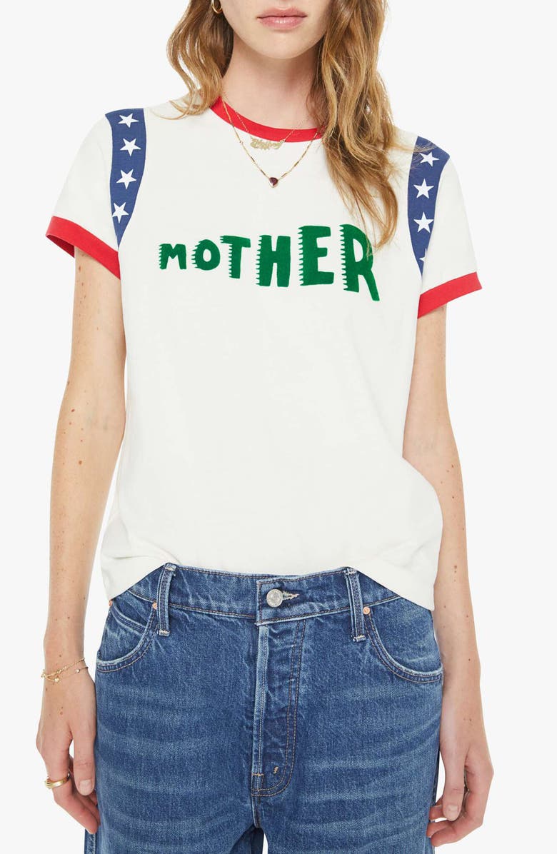 MOTHER The Boxy Goodie Graphic T-Shirt, Main, color, Mother Stars