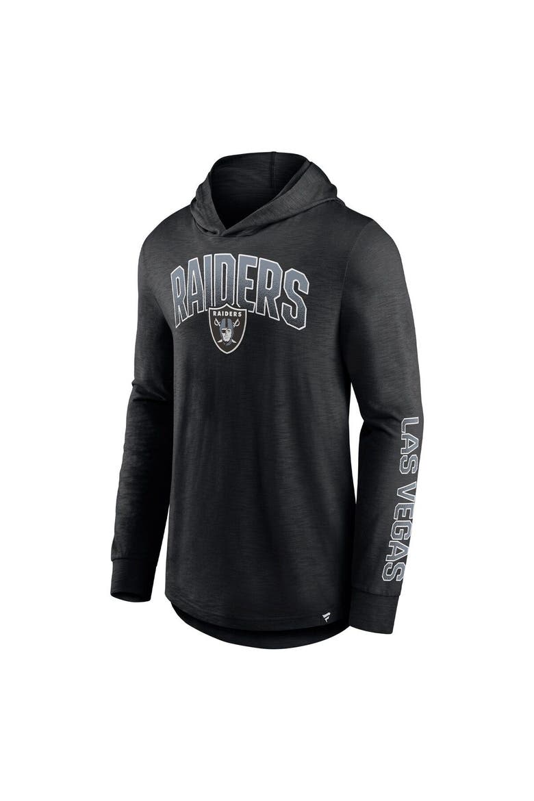 Men's Fanatics Black Las Vegas Raiders Front Runner Long Sleeve Hooded T-Shirt, Alternate, color, Black