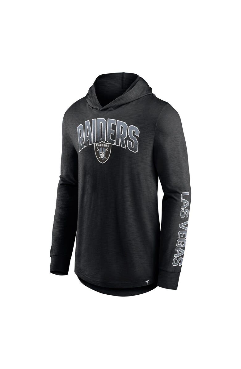 FANATICS Men's Fanatics Black Las Vegas Raiders Front Runner Long Sleeve Hooded T-Shirt, Alternate, color, Black