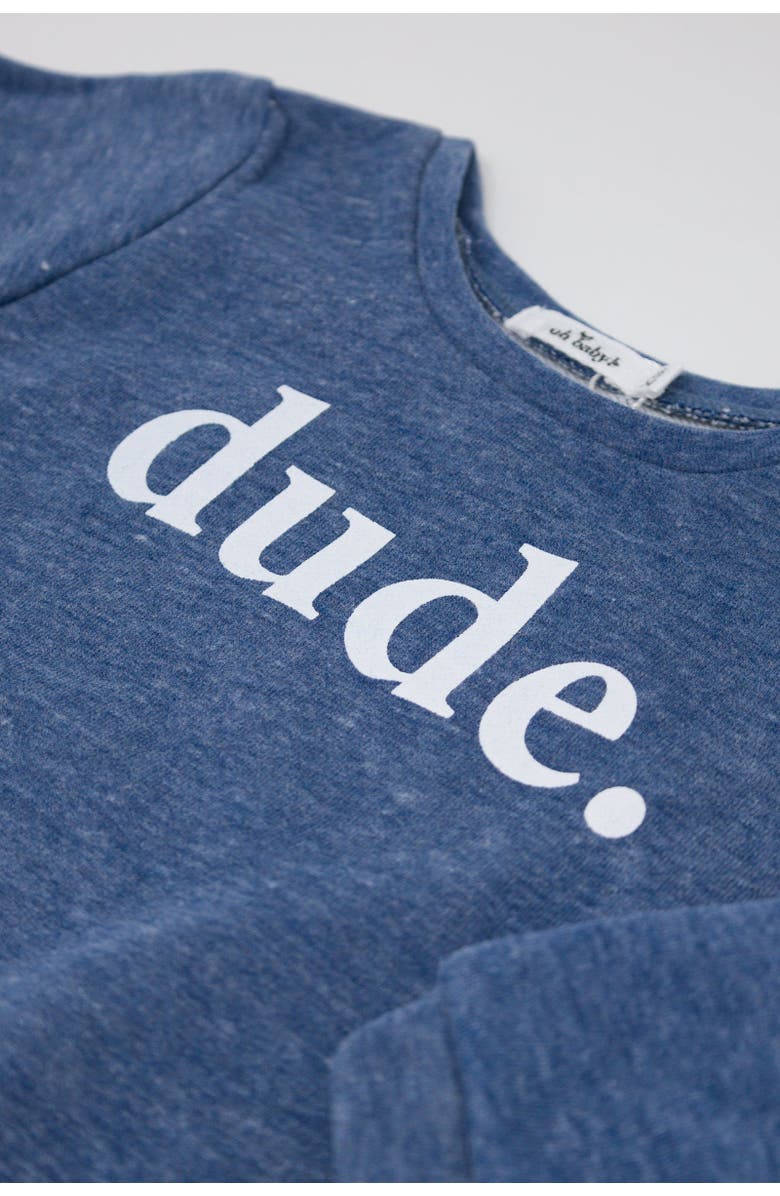 oh baby! Brooklyn Boxy "dude." white ink, Alternate, color, Denim