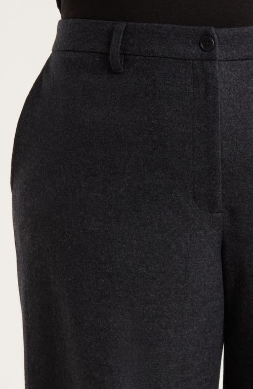 Eileen Fisher Wide Leg Virgin Wool Pants In Black