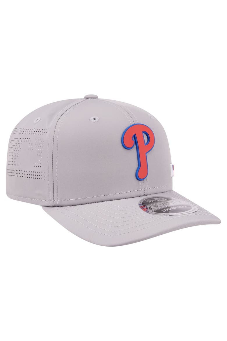 Men's New Era Gray Philadelphia Phillies Laser Perforated 9SEVENTY Adjustable Hat, Alternate, color, Gray