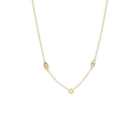 CZ Protection Symbol Charm Necklace