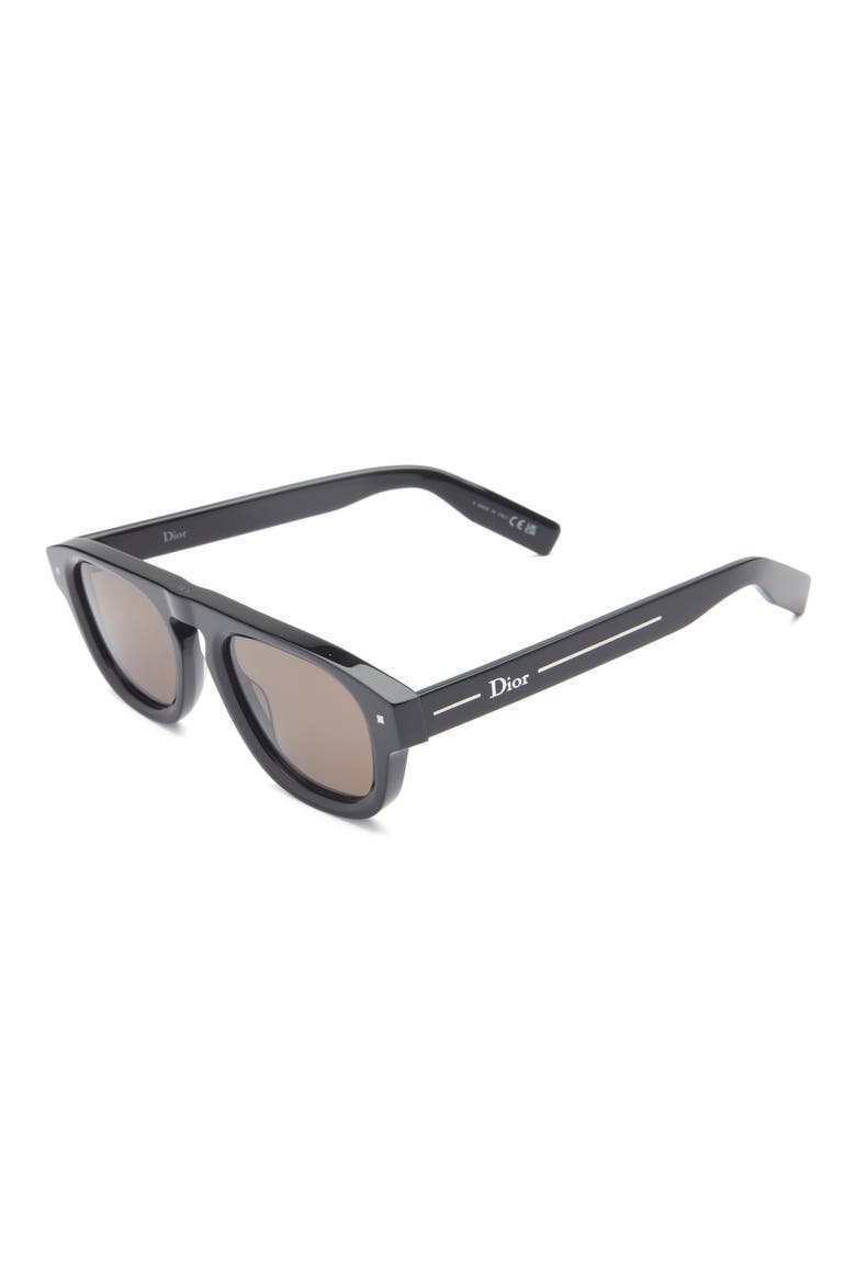 'Dior Line S2I Pilot Sunglasses, Alternate, color, SHINY BLACK / BROWN
