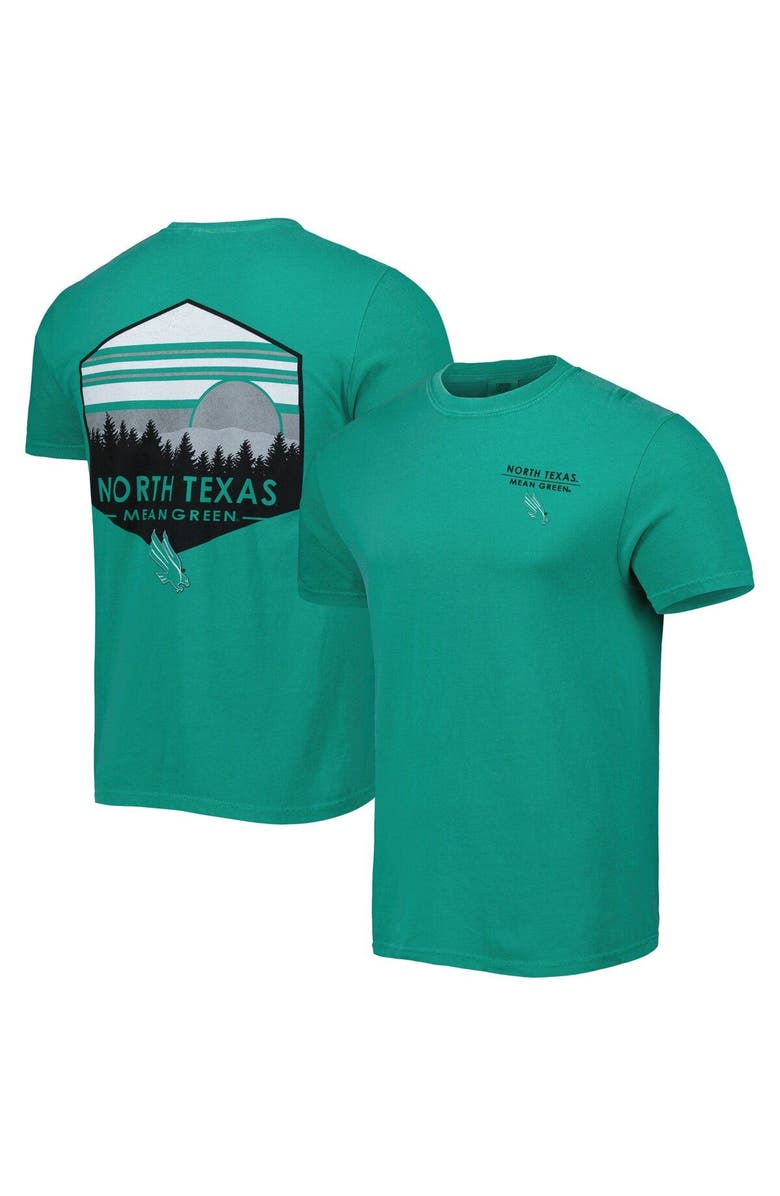 IMAGE ONE Men's Green North Texas Mean Green Landscape Shield T-Shirt, Main, color, Green