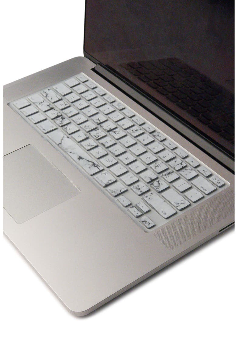 White Marble MacBook Keyboard Skin, Alternate, color, WHITE