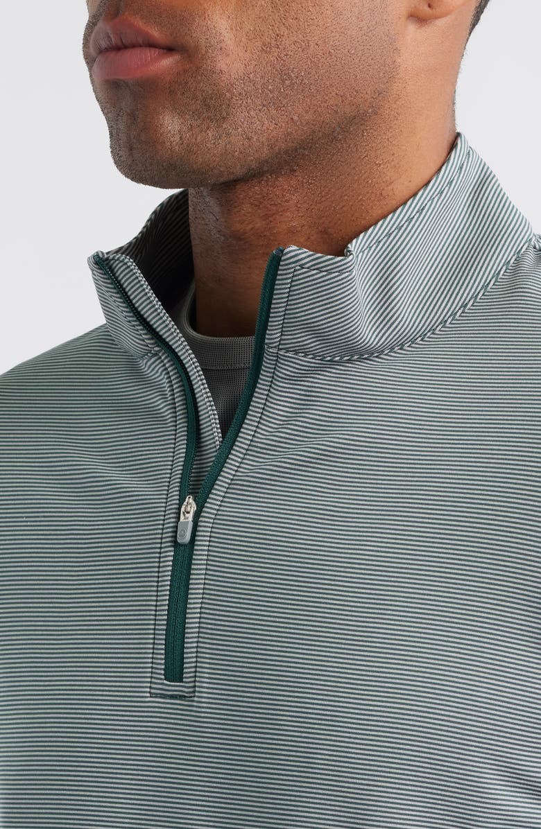 Peter Millar Perth Sugar Stripe Performance Quarter Zip, Alternate, color, Nordic Pine