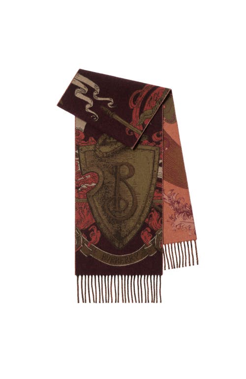 Burberry Etched Knight Cashmere Scarf In Multi