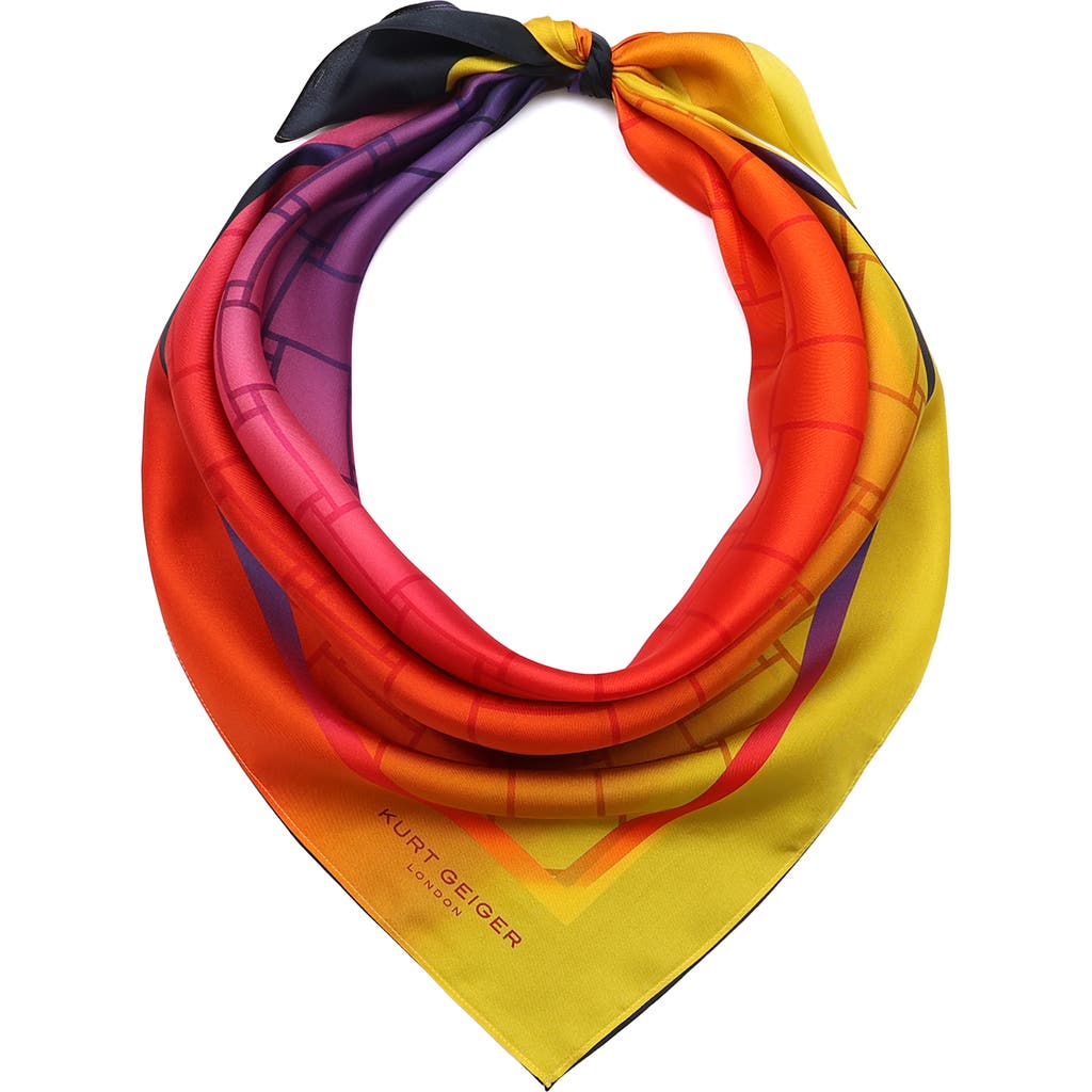 Kurt Geiger London Ombré Print Silk Square Scarf In Multi