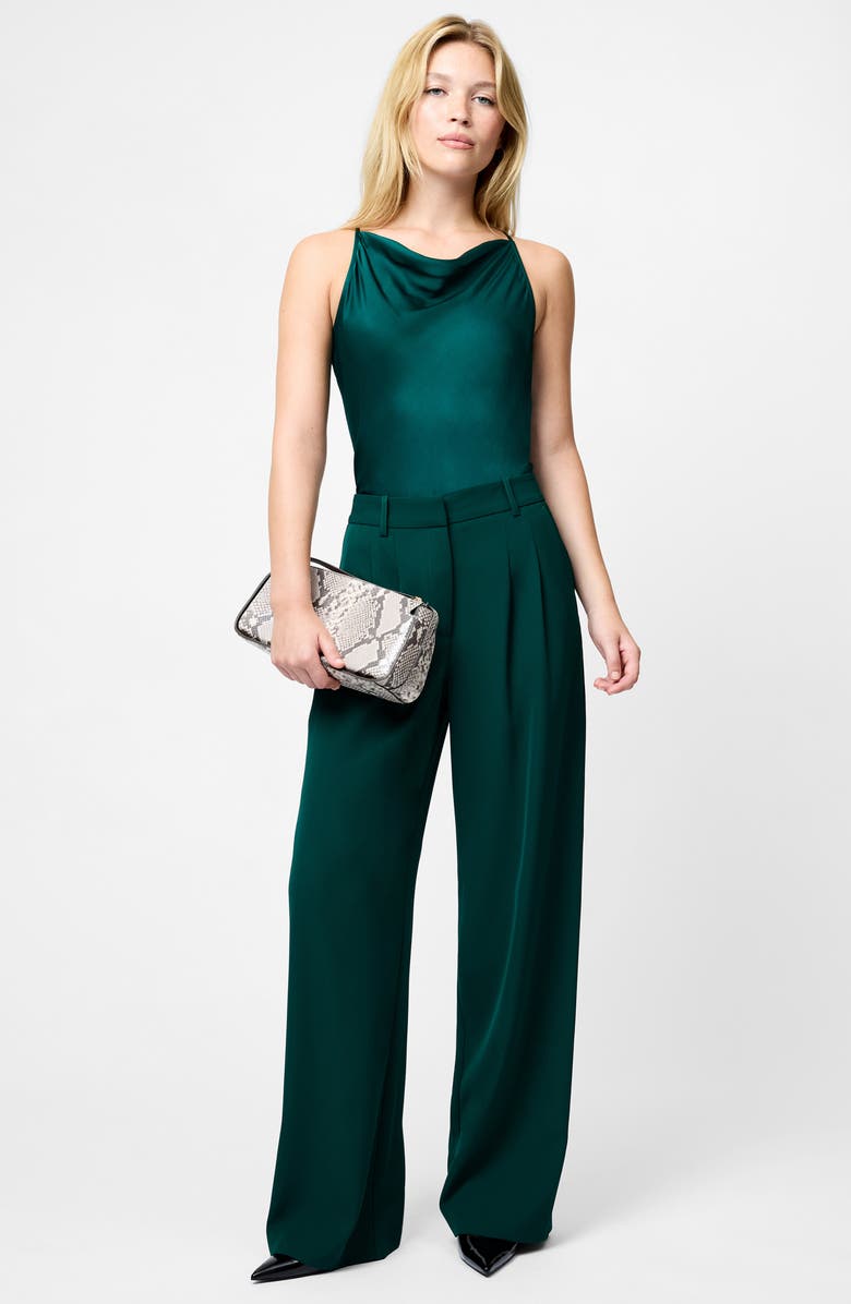 French Connection Harrie Wide Leg Suiting Pants, Alternate, color, Evergreen